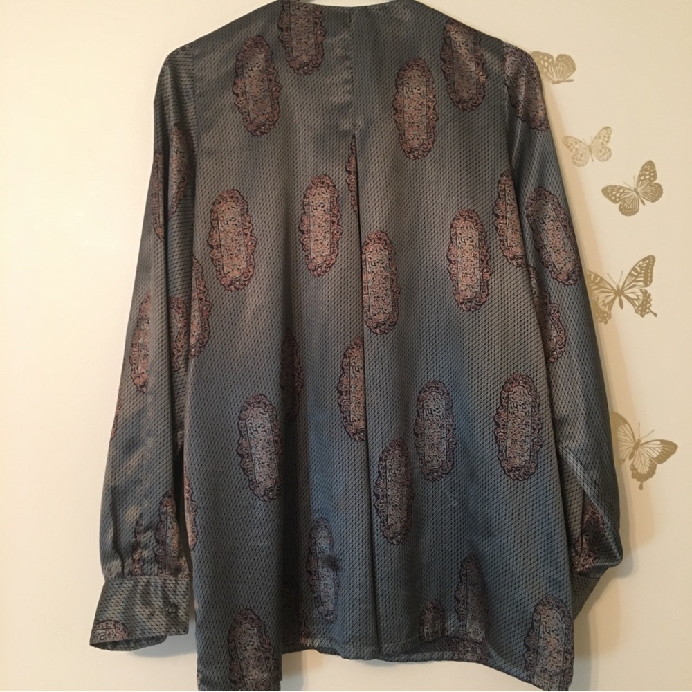 Vintage* (90’s) Della Roufogali blouse with matching scarf size 12 - Picture 12 of 12